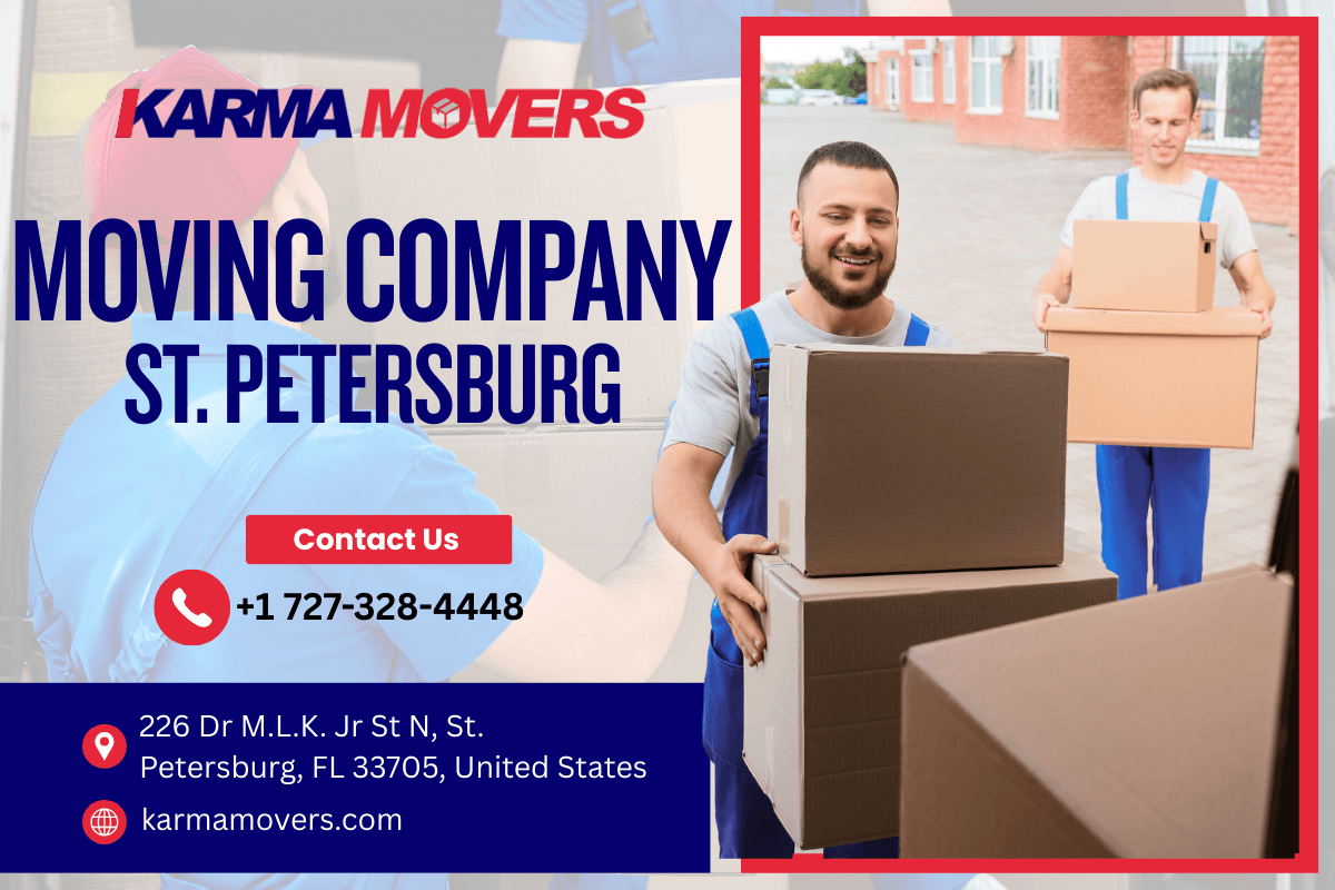 Professional residential moving company loading a single-family home in St. Petersburg FL