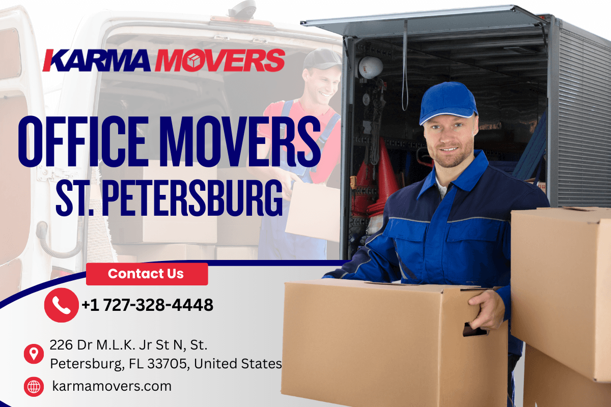 Commercial move timeline showing office fully arranged before business hours by St. Petersburg office movers