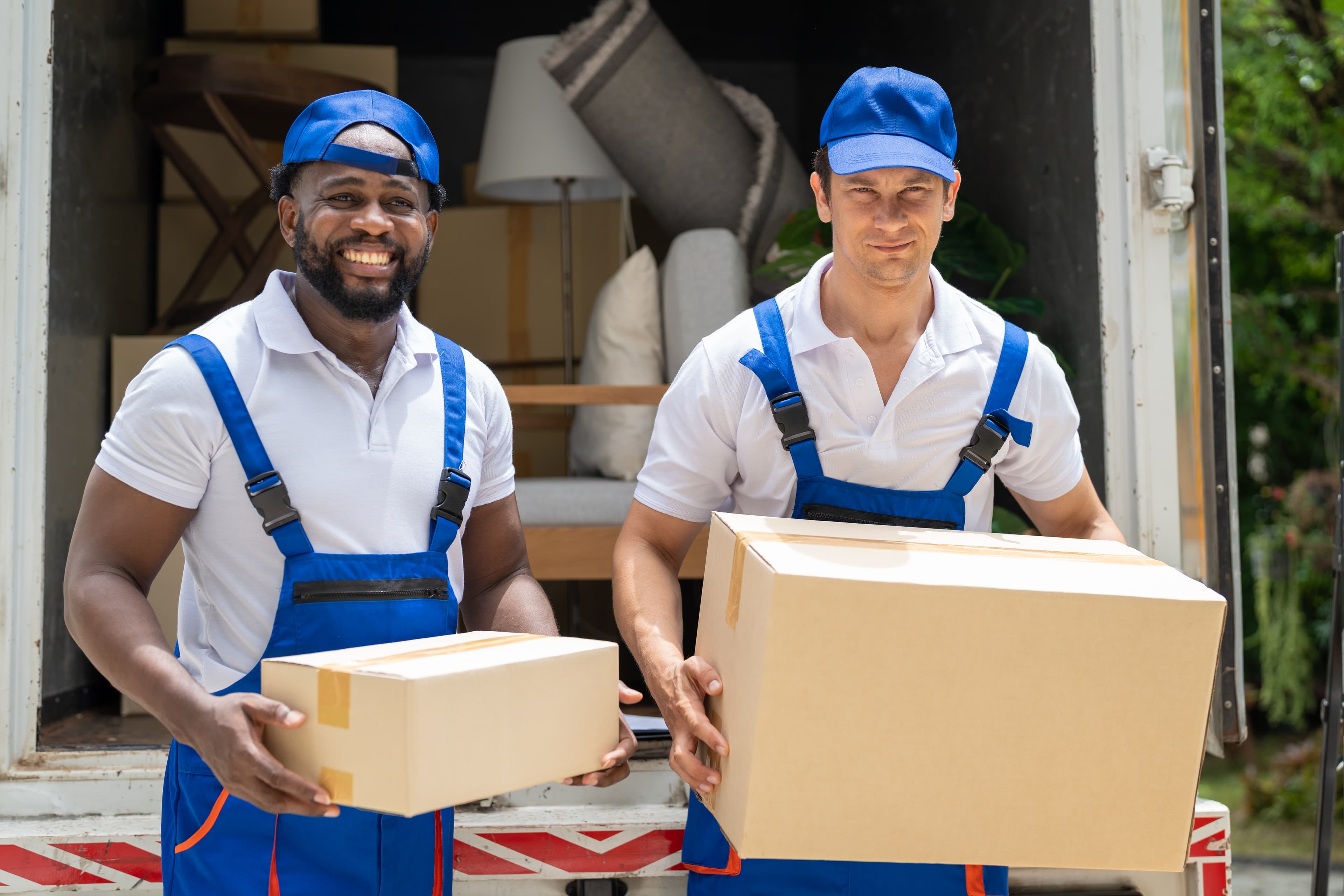 Karma Movers labor crew ready to load a rental truck in St. Petersburg FL
