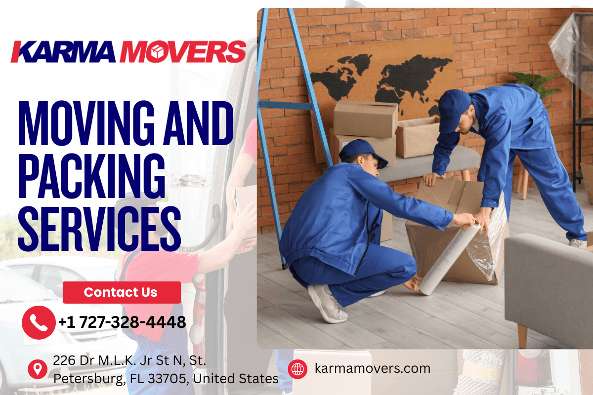 Karma Movers unpacking and packing services setting up a new home in St. Petersburg FL